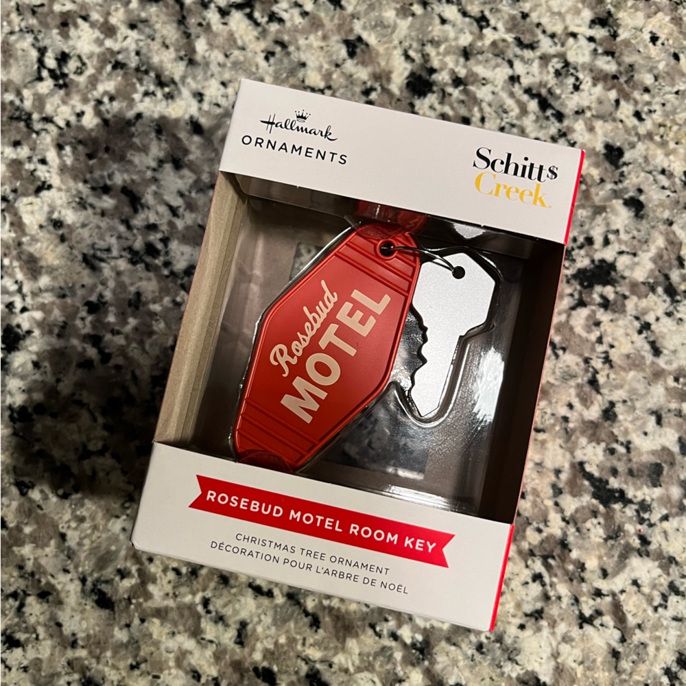 Hallmark ornaments x schitt’s creek “rosebud motel room key”